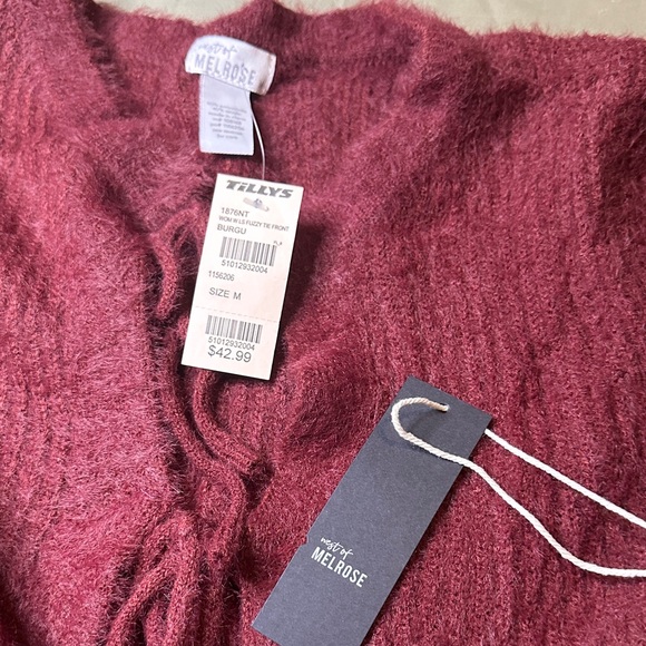 West of Melrose - Burgundy Cardigan Sweater - Picture 6 of 6